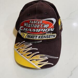 Vintage Matt Kenseth Hat Cap Strap Back NASCAR Winston Cup Champion 2003 flames